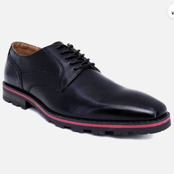 NINE WEST Larsen mens Dress Shoes Size 11 Oxford Derby Black Lace Up Formal Shoe - Picture 1 of 12